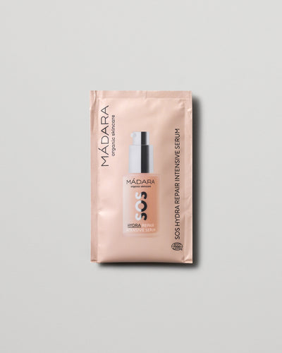 MÁDARA Organic Skincare sos hydra repair intensive serum 2ml SC3021 2 serum product photo on plain background.