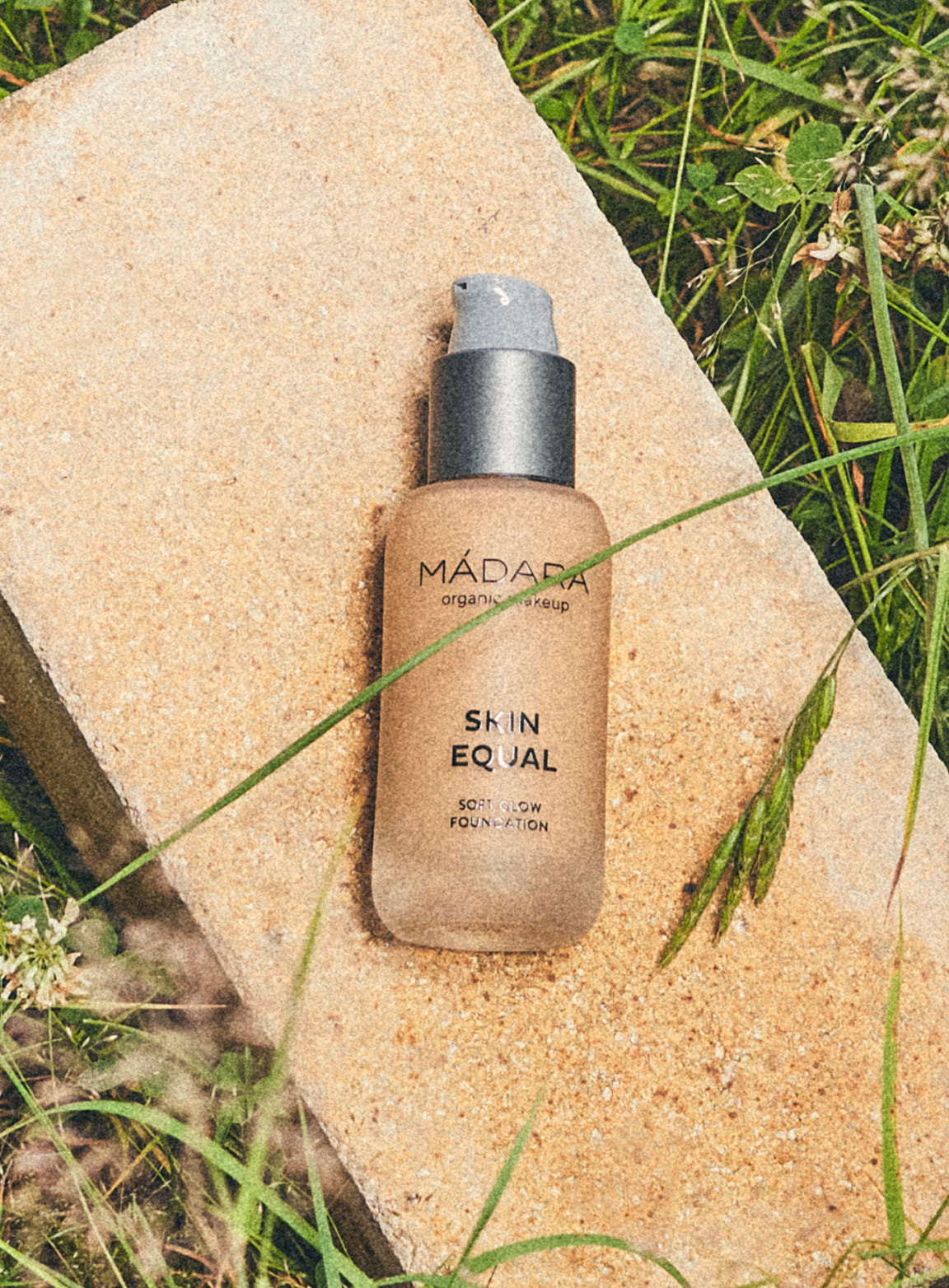 MÁDARA Organic Skincare cosmetics natural makeup skin equal foundation product photo on plain background.